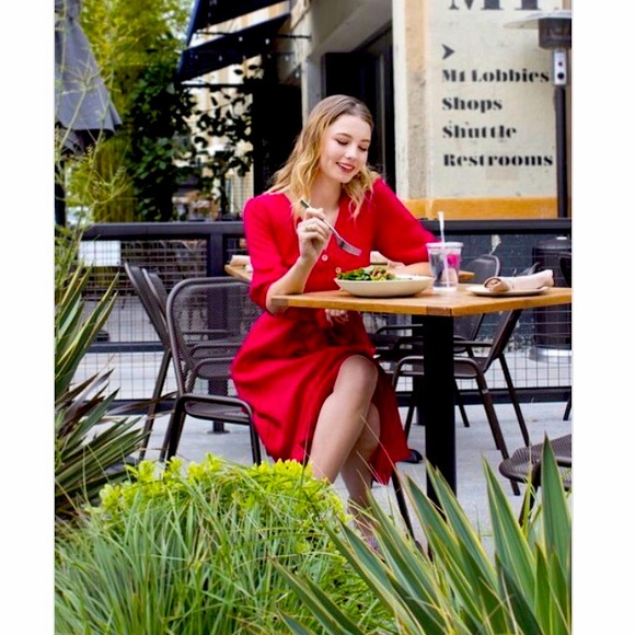 Red Midi Dress - Picture 2 of 4